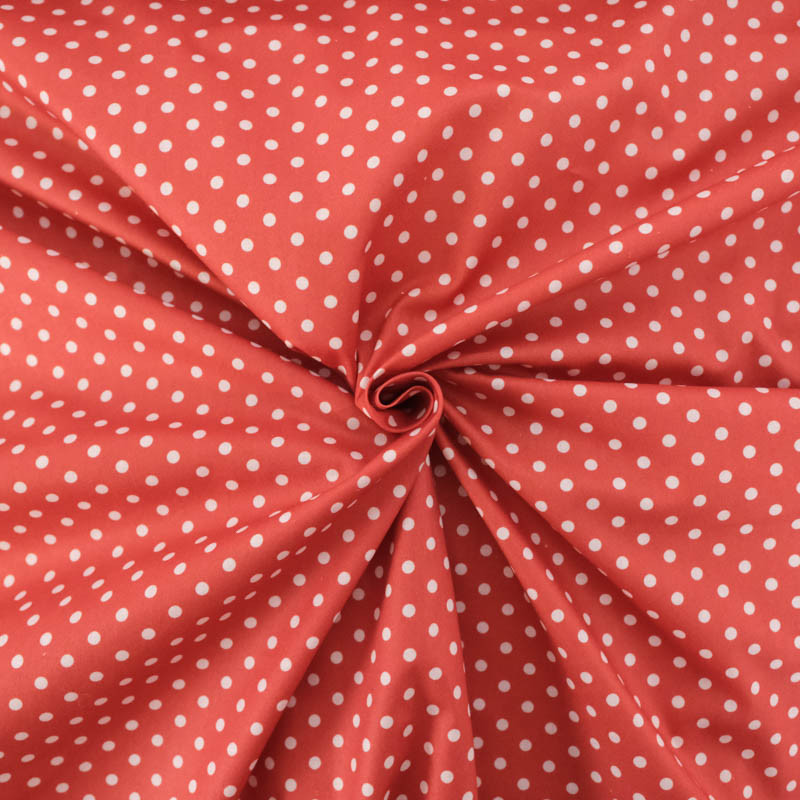 Terracotta Polka Dot Cotton Poplin - Maison Klem
